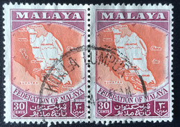 Malaya - T2/9 - (°)used - 1957 - Michel 4 - Landkaart Van De Federatie - Kuala Lumpur - Fédération De Malaya