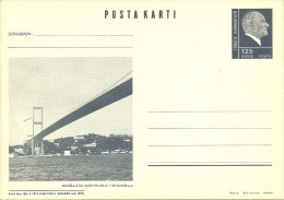 Turkey; 1974 Postal Stationery "Bosphorus Bridge" - Interi Postali