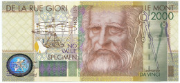 No VALUE CAMPIONE SPECIMEN DE LA RUE LEONARDO DA VINCI 2000 FDS - [ 7] Fehlliste & Abarten