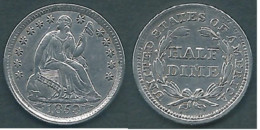 Stati Uniti D'america-United States-U.S.A,1853 SILVER COIN, HALF DIME, (½ Dime) Well Preserved !!! - Half Dimes