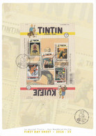 B01-321 A4 2016-15 4626 4630 BD Bande Dessinée Rare Collector Comic Tintin Et Milou Hergé BEL First Day Sheet FDS 2014 - 2011-2014