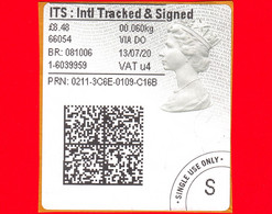 GB UK GRAN BRETAGNA - Usato -  2020 - ITS International Tracked & Signed - 8.48 - Universal Mail Stamps