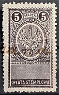 POLAND - Oplata Stemplowa 5 Marek - Revenue Stamps