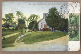 CPA USA - VERMONT BENNINGTON - Old First Church , Old Catholic Church - TB PLAN Eglises + Jolie Oblitération Recto 1909 - Bennington