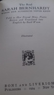 The Real Sarah Bernhardt PIERRE BERTON BASIL WOON Boni And Liveright 1924 - Théâtre