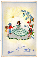 Illustrateur ????--Enfants, Fleurs Et Angelots...--Bonne Fête............à Saisir - Contemporary (from 1950)