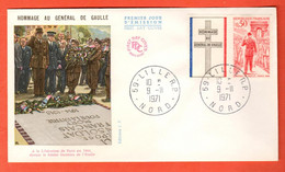 MKB-17 FDC Hommage Au Général De Gaulle Libération De Paris 1944 Premier Jour 9 Février 1971, Lille - 1970-1979