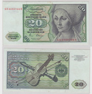 T142411 Banknote 20 DM Deutsche Mark Ro. 287a Schein 2.Jan. 1980 KN GK 8030766 N - 20 Deutsche Mark