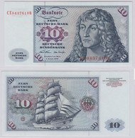 T146171 Banknote 10 DM Deutsche Mark Ro. 270b Schein 2.Jan. 1970 KN CE 0437610 Q - 10 DM