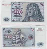 T147189 Banknote 10 DM Deutsche Mark Ro. 270b Schein 2.Jan. 1970 KN CE 0137007 Q - 10 Deutsche Mark