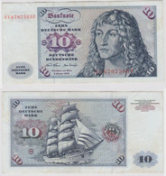 T147269 Banknote 10 DM Deutsche Mark Ro. 270a Schein 2.Jan. 1970 KN CC 6707583 P - 10 DM