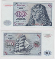 T147511 Banknote 10 DM Deutsche Mark Ro. 270a Schein 2.Jan. 1970 KN CC 6958150 P - 10 Deutsche Mark