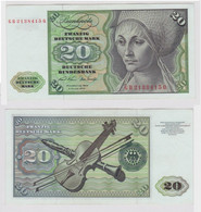 T147852 Banknote 20 DM Deutsche Mark Ro. 271a Schein 2.Jan. 1970 KN GB 2138415 Q - 20 Deutsche Mark