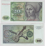 T147891 Banknote 20 DM Deutsche Mark Ro. 271b Schein 2.Jan. 1970 KN GE 6077188 G - 20 Deutsche Mark