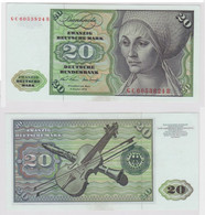 T148248 Banknote 20 DM Deutsche Mark Ro. 271a Schein 2.Jan. 1970 KN GC 6053824 B - 20 Deutsche Mark