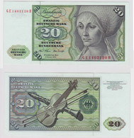 T148347 Banknote 20 DM Deutsche Mark Ro. 271b Schein 2.Jan. 1970 KN GE 1402120 H - 20 Deutsche Mark