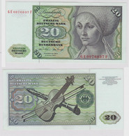 T148655 Banknote 20 DM Deutsche Mark Ro. 271b Schein 2.Jan. 1970 KN GE 0076637 F - 20 Deutsche Mark