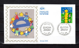 " EUROPA 2000 / ETOILES " Sur Enveloppe 1er Jour En Soie  N° YT 3327. Parfait état. FDC - 2000