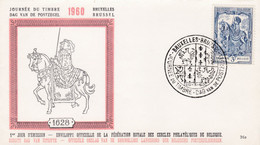Enveloppe FDC 1121 Dag Van De Postzegel Bruxelles - 1951-1960