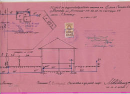 259124 / Bulgaria 1946 - 20  (1945) Leva , Revenue Fiscaux  , Water Supply Plan For A Building In Sofia - Other Plans