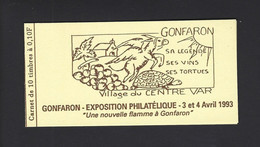 CARNET PRIVE MARIANNE BRIAT EXPOSITION PHILATELIQUE A GONFARON 1993 THEME ANNE TORTUE VIN RAISIN - Andere & Zonder Classificatie