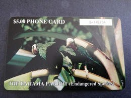 BAHAMAS $5,- CHIPCARD   THE BAHAMA PARROT   **4794** - Bahamas