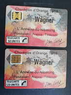 FRANCE/FRANKRIJK  SET 2X CHIPCARD  50 UNITS + 120 UNITS WAGNER       WITH CHIP     ** 4802** - Mobicartes (GSM/SIM)