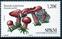St Pierre Et Miquelon 2021 - Champignons, Russule A Pied Rose - 1 Val Neuf // Mnh - Neufs