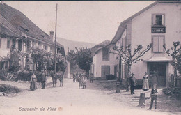 Souvenir De Fiez VD, Rue Animée, Epicerie Mercerie A. Maulaz (688) - Fiez