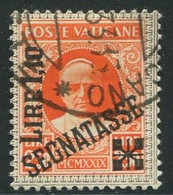 VATICANO 1931 SEGNATASSE 1,10 SU 2,50 L. USATO - Taxes