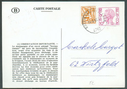 2Fr. Lion + Service 10Fr. Elstroem Obl. Sc BULLINGEN - BULLANGE (canton De L'Est) Sur Carte De Service SNCB Du 14-6-1985 - Otros & Sin Clasificación