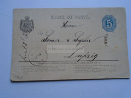 D176935 ROMANIA  Postal Stationery  5  Bani  1875 -Botosani - Sent To LEIPZIG -Somer & Saphir - Briefe U. Dokumente