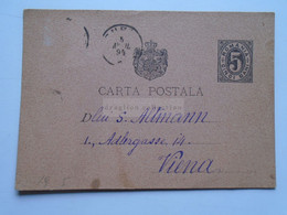 D176936  ROMANIA  Postal Stationery  5  Bani  Cancel 1894  Bucuresti   Sent To WIEN -Dl. S. Altmann - Adlergasse 14 - Briefe U. Dokumente