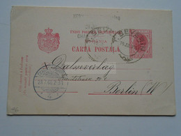 D176938  ROMANIA  Postal Stationery  10  Bani  Cancel 1906  T.Severin - To Berlin Charlottenburg  Dalmverlag - Briefe U. Dokumente