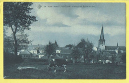 * Fontaine L'Eveque (Hainaut - La Wallonie) * (SBP, Nr 14) Paysage Et église Du Bas, Vache, Koe, Cow, Kerk, Church, TOP - Fontaine-l'Eveque