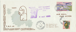 FRENCH POLYNESIA 1961 FF PAPEETE Tahiti, FRENCH POLYNESIA – LOS ANGELES USA - Covers & Documents