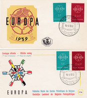 2 Enveloppes FDC 1111 1112 Europa Une Chaîne De 6 Maillons - 1951-1960