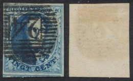 Médaillon - N°7 Bien Margé Obl P24 Bruxelles + Variété Balasse V3 : Cadre Prolongé En Haut  / Collection Spécialisée. - 1851-1857 Medaglioni (6/8)