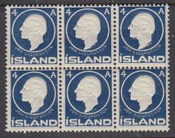 Iceland, Scott 88, MNH Block Of Six - Neufs