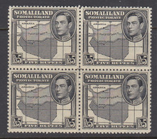 Somaliland Protectorate, Scott 95 (SG 104), MNH Block Of Four - Somalilandia (Protectorado ...-1959)