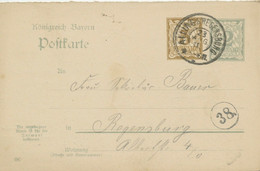 BAYERN "ALLING B. REGENSBURG" (SINZING) K2 A 3+2 Pf GA-FRAGETEIL-Postkarte 1911 - Postal  Stationery