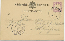 BAYERN "THIERSHEIM" K1 (Markt Thiersheim) 5Pf GA-Postkarte 1880 N "ROSENHEIM I" - Postal  Stationery