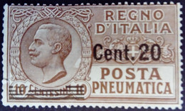 Italie Italy Italia 1924 Victor Emmanuel III Pneumatique Pneumatica Surchargé Overprinted Soprastampati Yvert 8 (*) MNG - Rohrpost