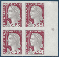 Marianne De Decaris N°1263** Bloc De 4 Non Dentelé BDFeuille TTB - 1960 Marianne Of Decaris