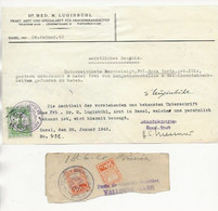 FISCAUX SUISSE CANTON DE BERN BASEL 30C Vert 1942 +CANTON DE VAUD 50 C Orange Sur Fragment - Steuermarken