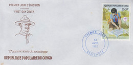 Enveloppe  FDC  1er  Jour    CONGO     75éme  Anniversaire  Du  SCOUTISME   1982 - FDC