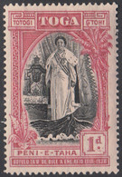 Tonga 1938 MH Sc #70 1p Queen Salote Inscribed 1918-1938 - Tonga (...-1970)