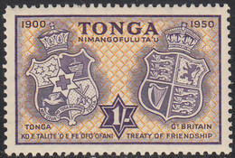 Tonga 1951 MH Sc #99 1sh Arms Of Tonga And Great Britain - Tonga (...-1970)