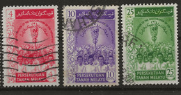Malaysia - Federation Of Malaysia, 1957, SG  12 - 14, Complete Set, Used - Federation Of Malaya