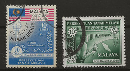 Malaysia - Federation Of Malaysia, 1957, SG  10 - 11, Complete Set, Used - Fédération De Malaya